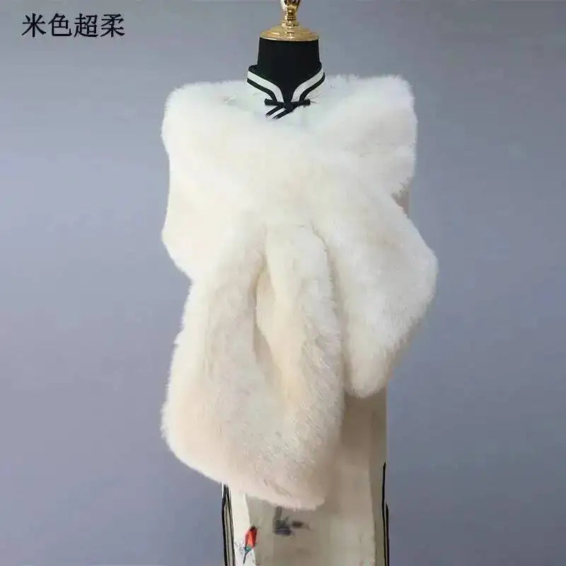 CowLost | 32-colors-165-30cm-women-luxury-warm-faux-fox-fur-shawl-winter-ladies-plush-scarf |54