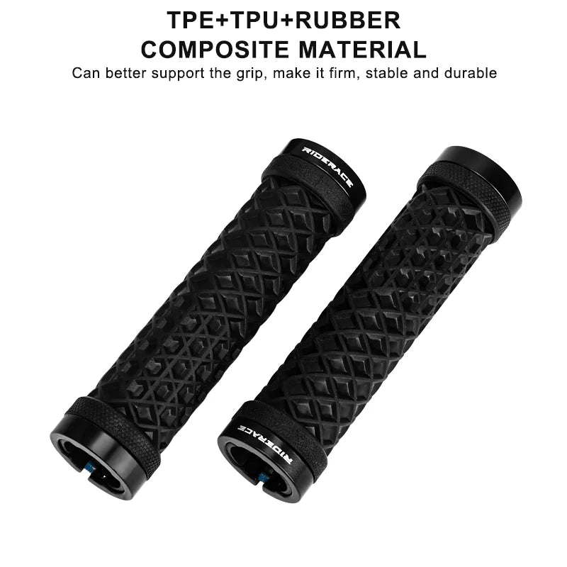 CowLost | riderace-bicycle-handlebar-grips-soft-rubber-mtb-mountain-bike-lock-on-handle-bar-cover-shockproof-anti-slip-ergonomic-cycling |10