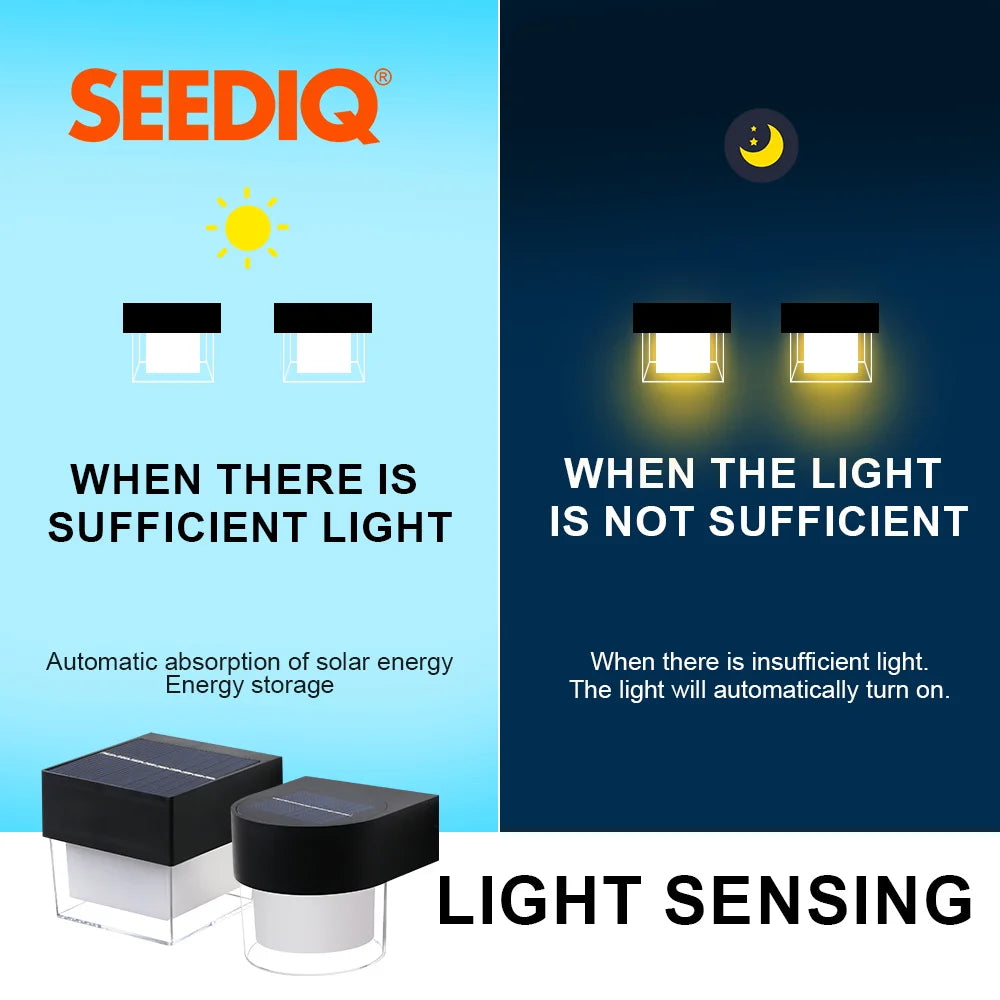CowLost | seediq-solar-outdoor-wall-light-ip65-waterproof-led-facade-wall-lamp-4w-wireless-street-porch-garden-lighting |3