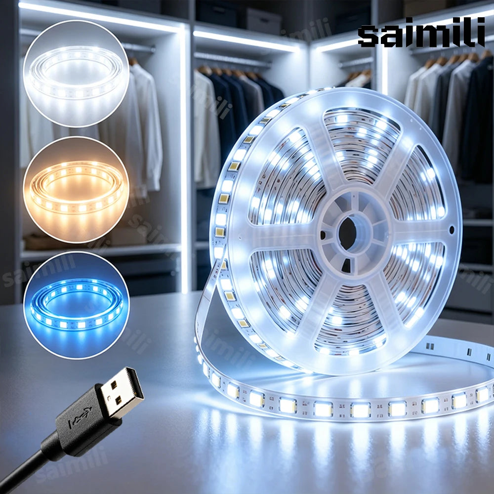 CowLost | tv-led-backlight-strips-bars-product_id-5v-usb-led-light-strip-flexible-tape-for-indoor-study-wardrobe-tv-backlight-stair-cabinet-decor |1