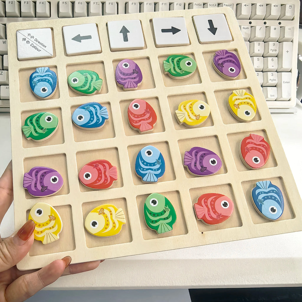 Wooden Montessori Educational Logic and Color Cognition Board Game for Children