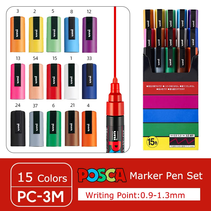 CowLost | product_id-uni-posca-paint-marker-pens-set-pc-1m-pc-3m-pc-5m-pc-8k-pc-17k-16-colors-art-markers-for-graffiti-drawing |38