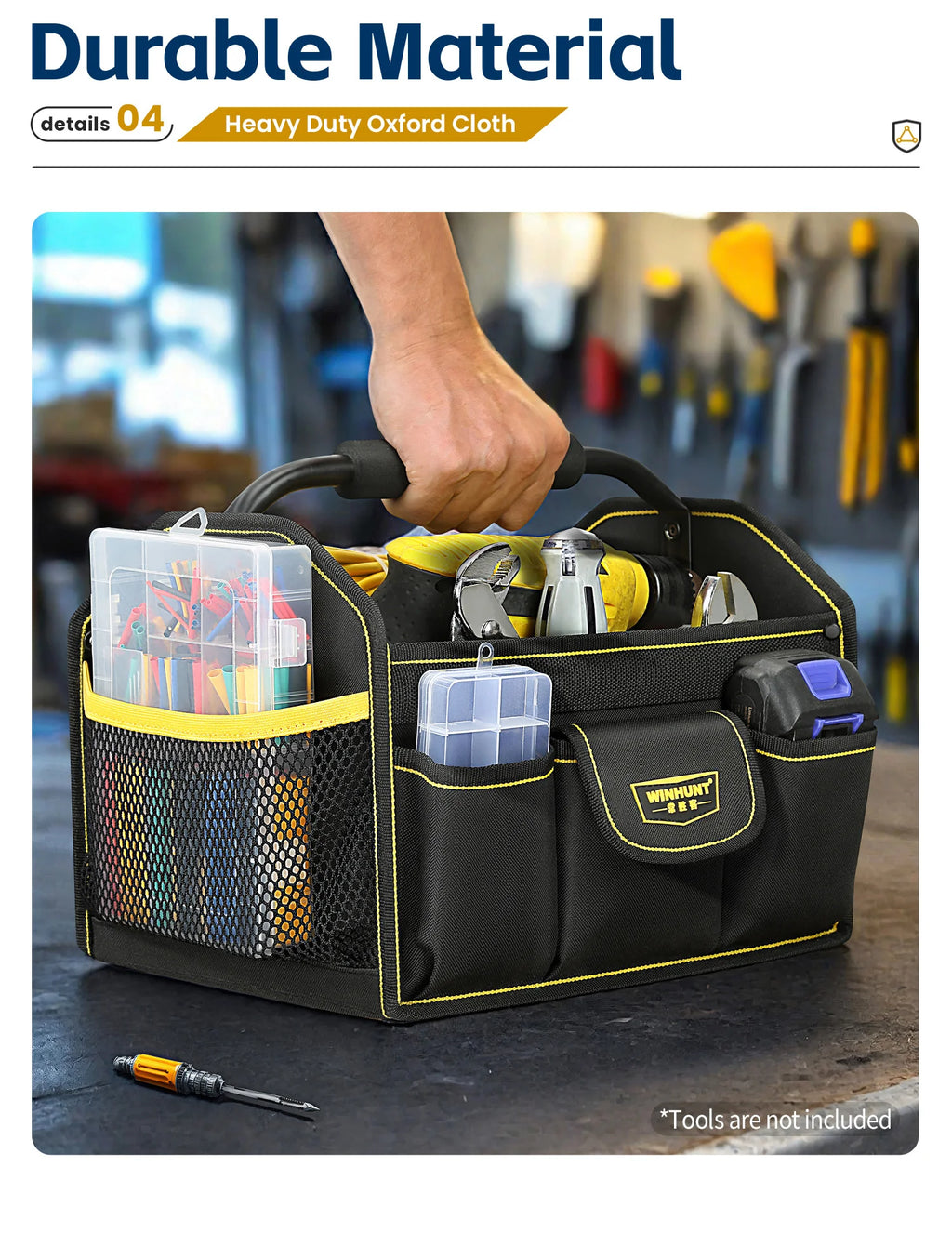 CowLost | product_id-winhunt-10-pocket-wide-mouth-heavy-duty-tool-tote-bag-for-electricians |11