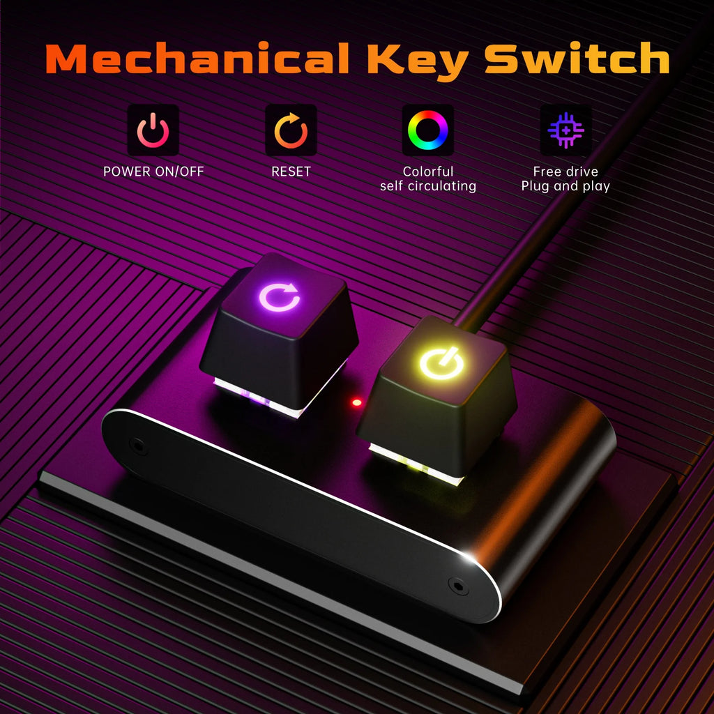 CowLost | product_id-2m-rgb-led-external-power-reset-button-extension-cable-for-pc-motherboard |6