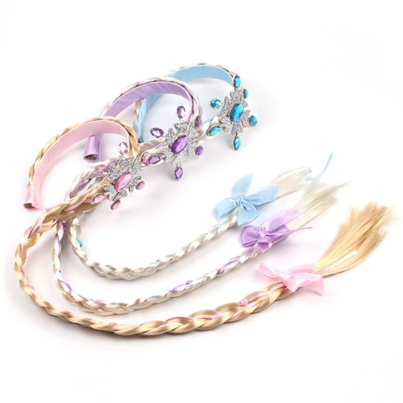 CowLost | frozen-princess-elsa-headband-snowflake-tiara-wig-braid |3