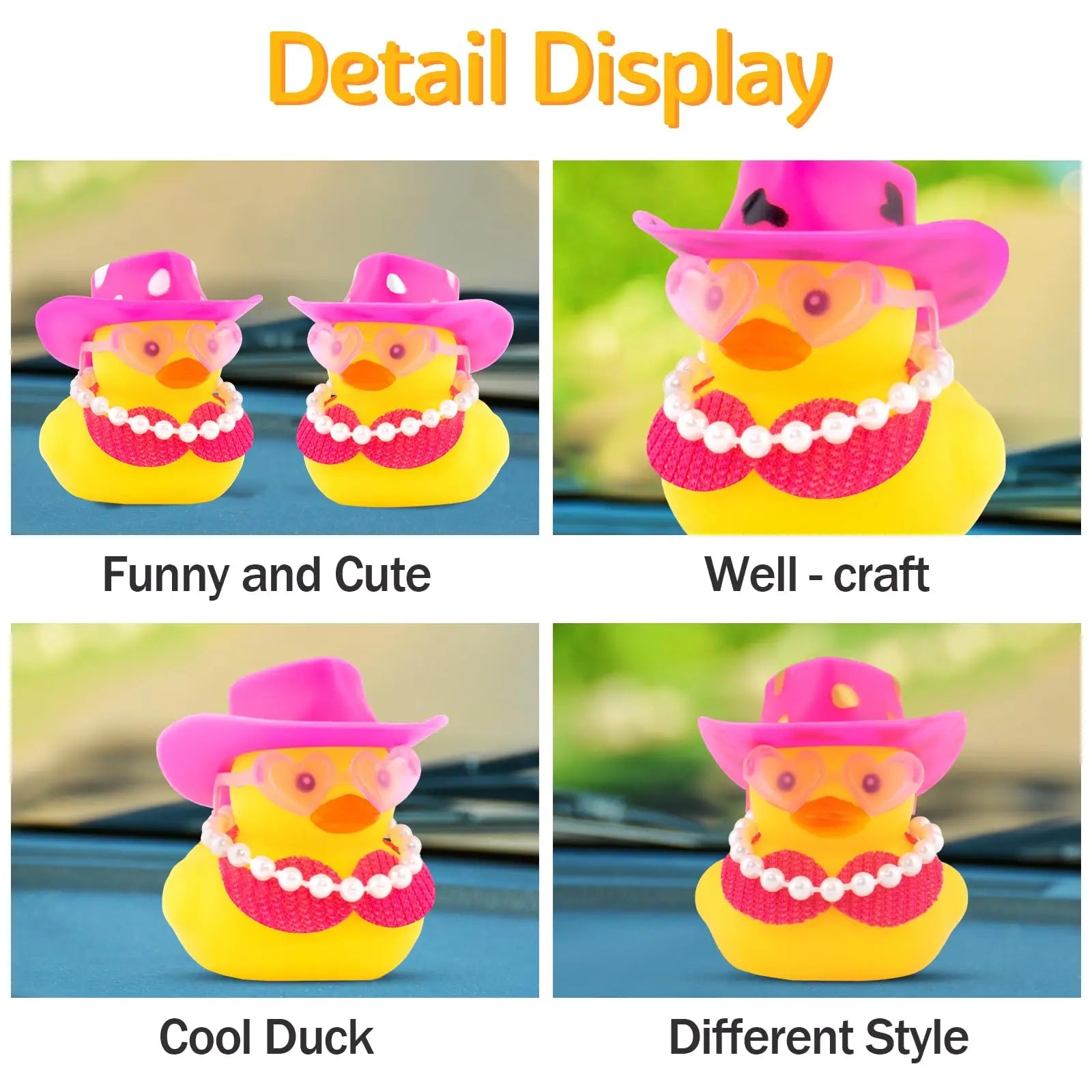 CowLost | 1-set-cowboy-car-rubber-duck-black-duck-decoration-dashboard-with-sun-hat-for-car-dashboard-decorations-2 |4