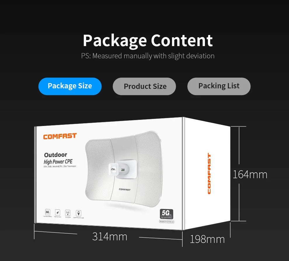 CowLost | comfast-outdoor-access-point-900mbps-long-range-cpe-5ghz-wireless-bridge |27