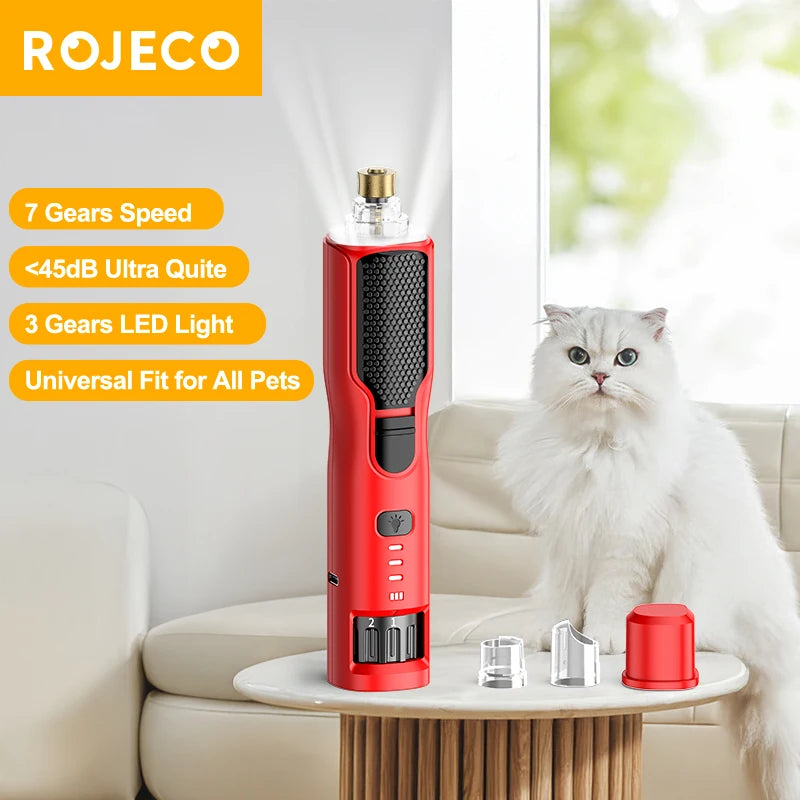 CowLost | pet-beds-rojeco-electric-pet-nail-grinder-with-led-light-and-adjustable-speeds |1
