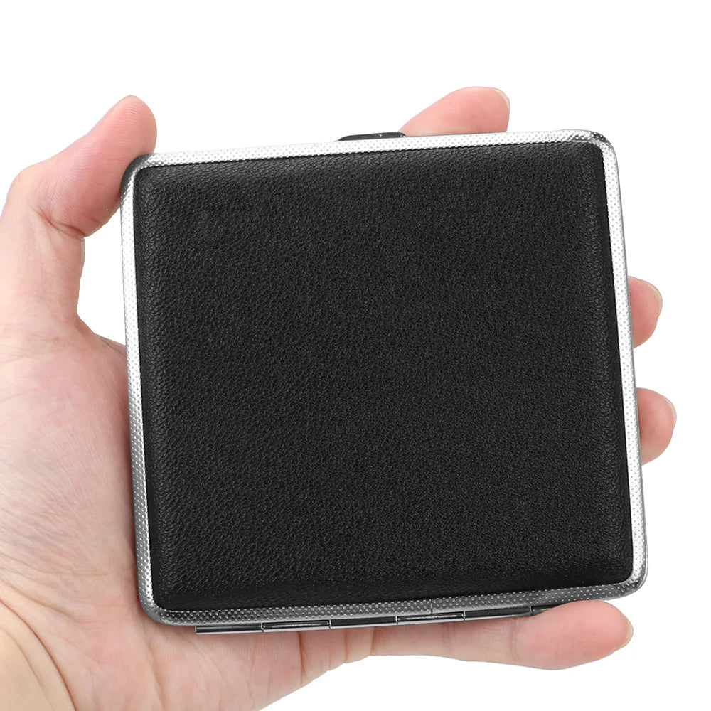 CowLost | product_id-stainless-steel-leather-cigarette-case-for-20pcs-double-open-tobacco-box |8