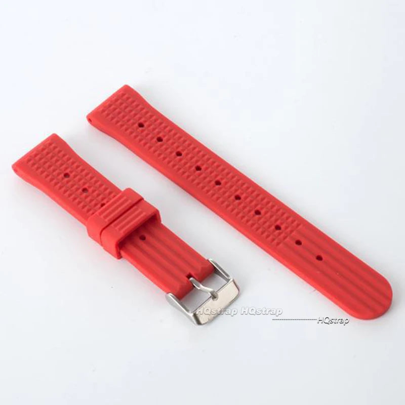 CowLost | premium-soft-rubber-waffle-watchband-20mm-22mm-replacement-strap-for-seiko-water-ghost-sport-watchband-black-green-wristband |18