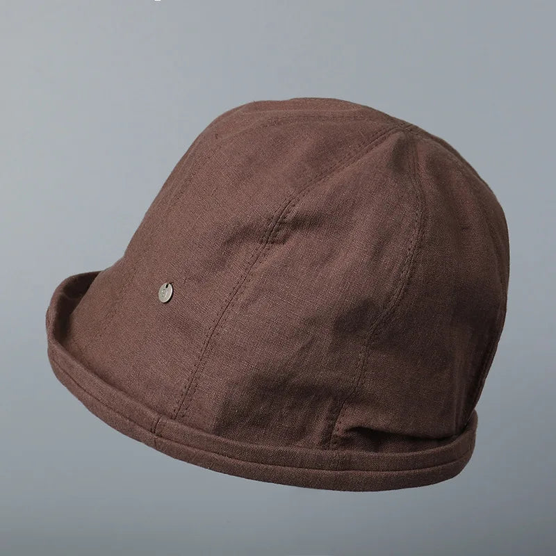 CowLost | linen-curled-edge-sun-hats-for-women-foldable-bucket-hat |15