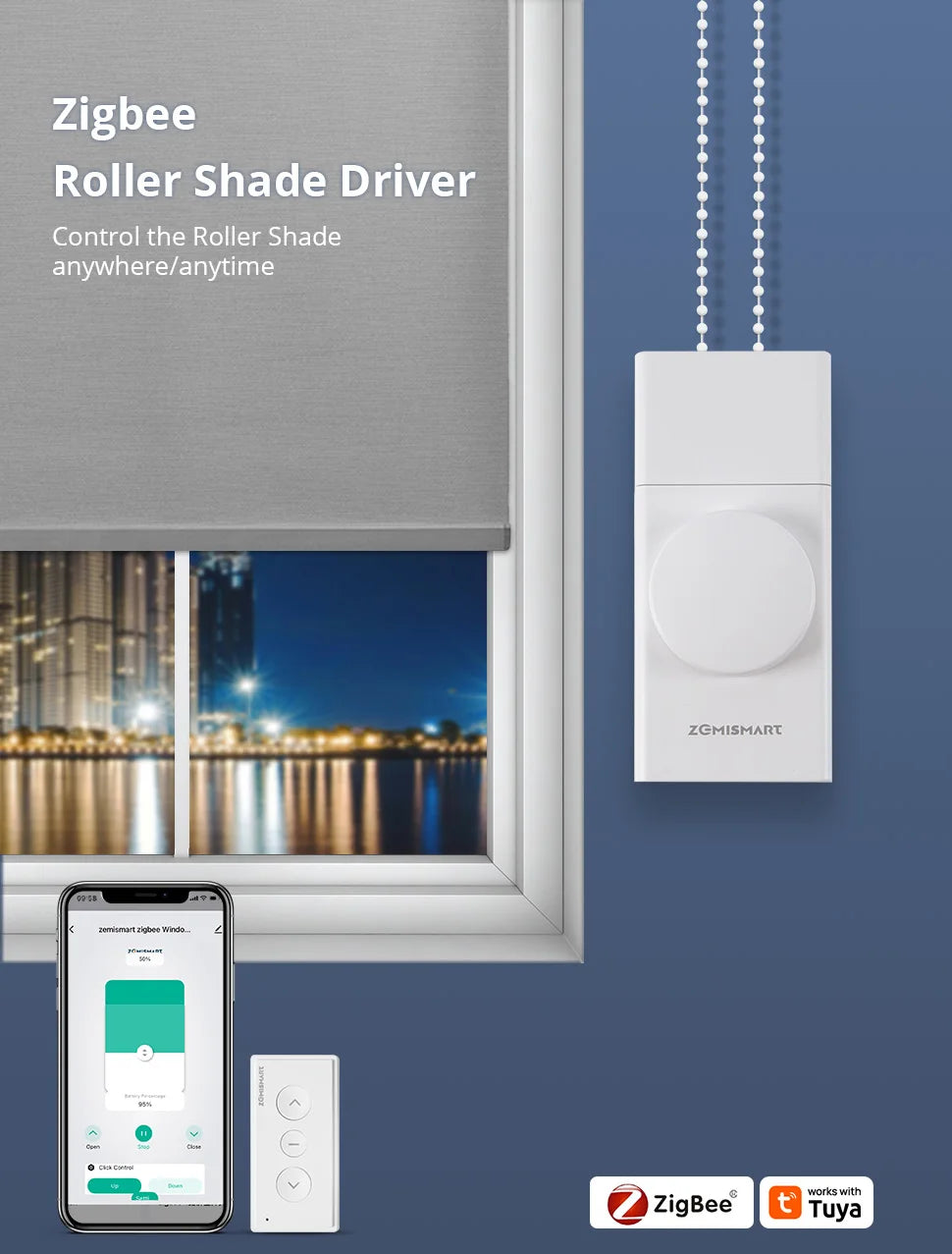 CowLost | zemismart-zigbee-smart-rechargeable-roller-shade-driver-with-knob-control |7