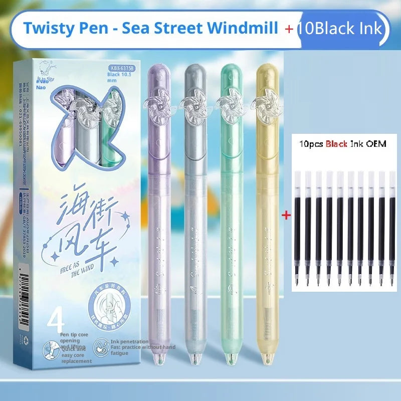 CowLost | product_id-4-pack-kawaii-retractable-gel-pens-0-5mm-fast-drying-spinning-twist-pen-for-school-journaling |29