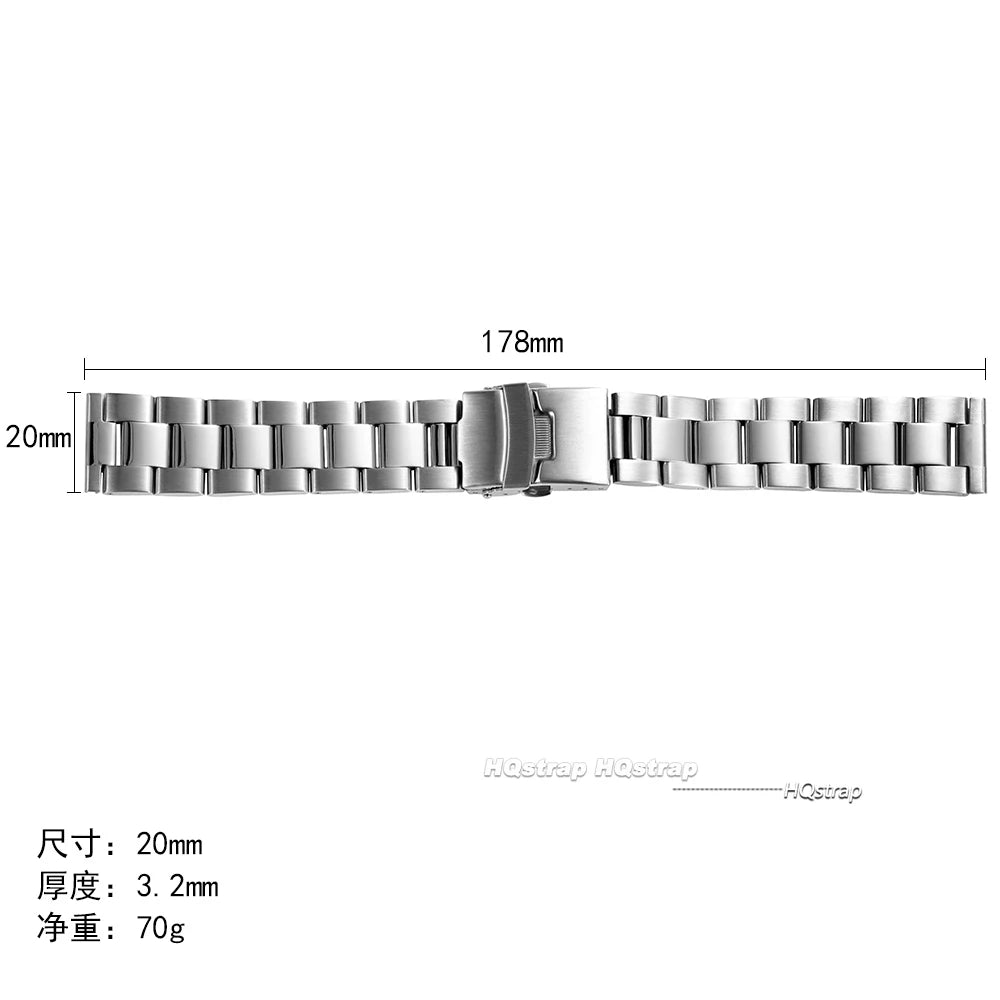 CowLost | product_id-stainless-steel-20-28mm-flat-end-oyster-style-watchband-with-folding-buckle |9