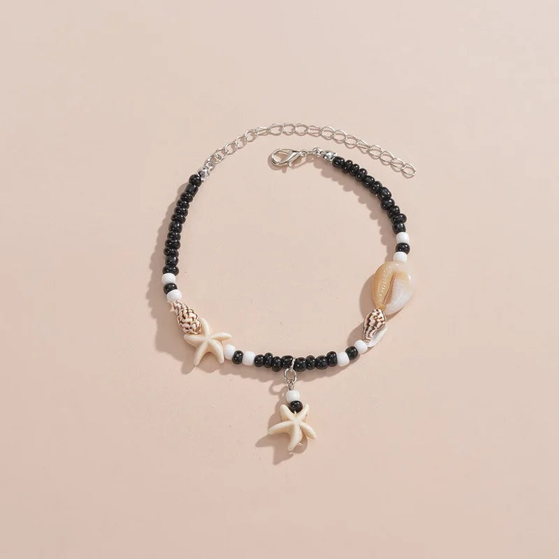CowLost | bohemia-shell-anklet-for-women-colorful-rice-beads-handmade-braided-rope-bracelet-on-leg-beach-barefoot-sandal-leg-chain-jewelry |6