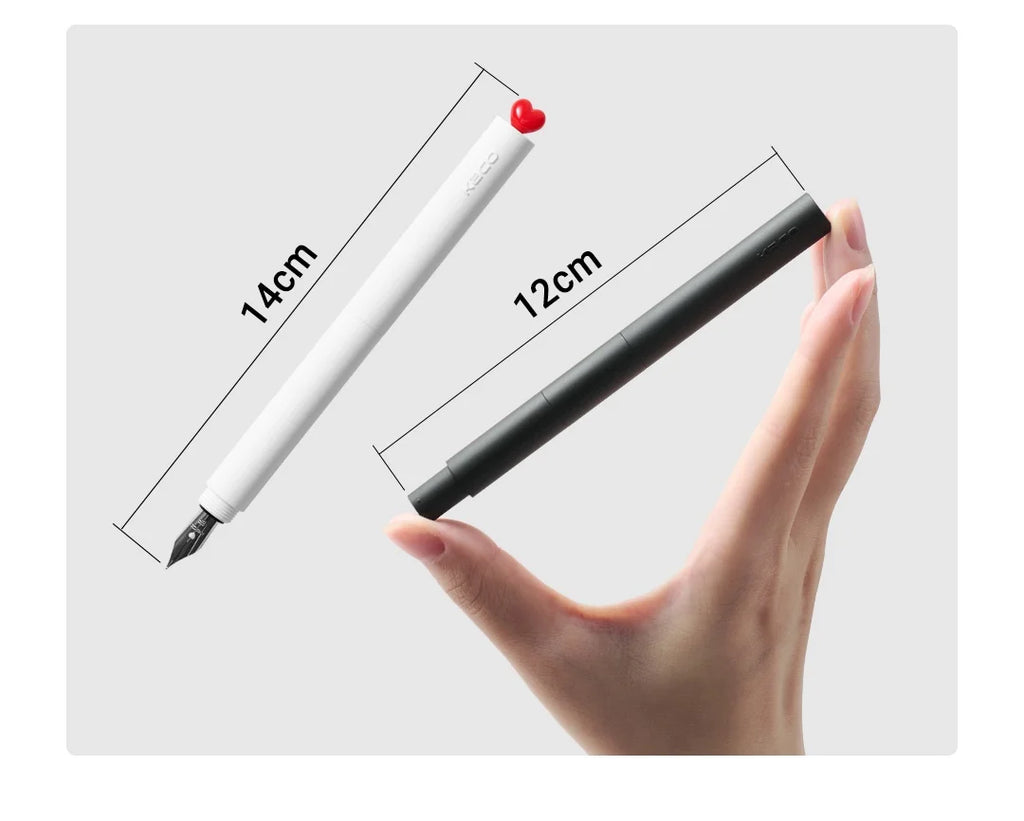 CowLost | product_id-kaco-first-love-fountain-pen-rotating-cap-ef-fine-nib-pocket-size-black-white-smooth-writing-calligraphy-gift |10