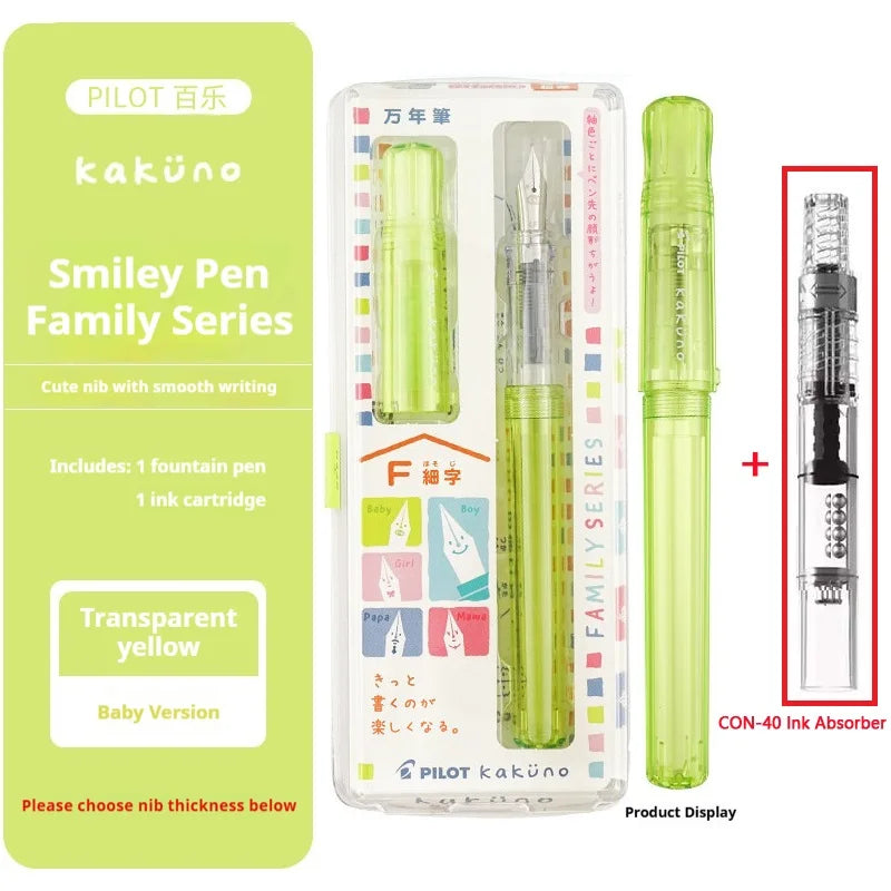 CowLost | product_id-pilot-kakuno-smile-family-series-transparent-fountain-pen-with-ergonomic-grip-for-kids |24