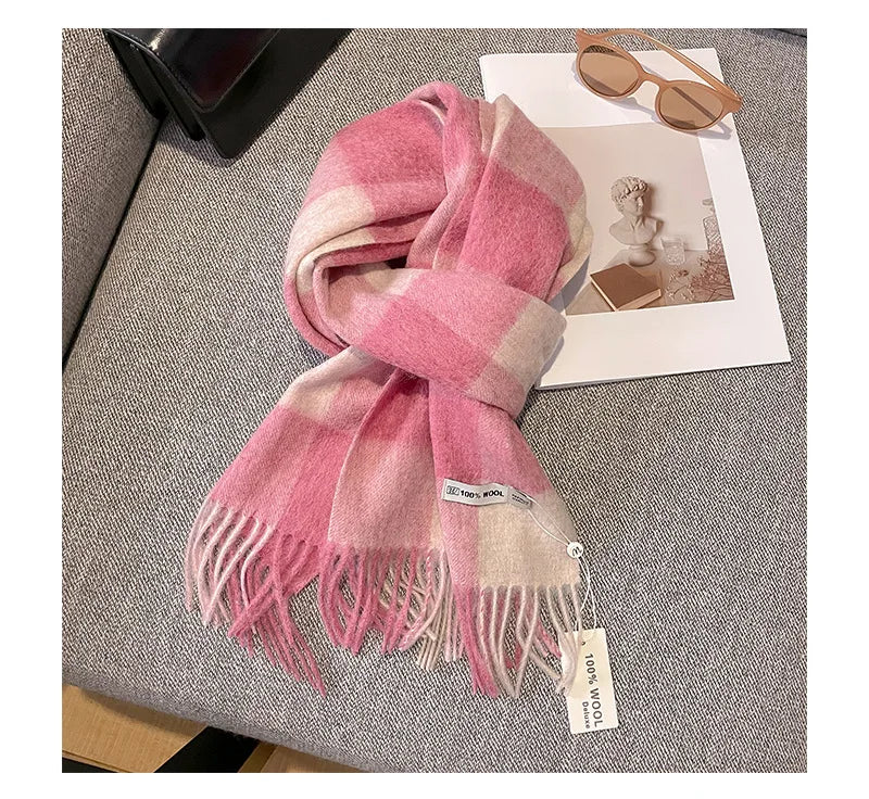 CowLost | australian-wool-winter-plaid-cashmere-scarf |20