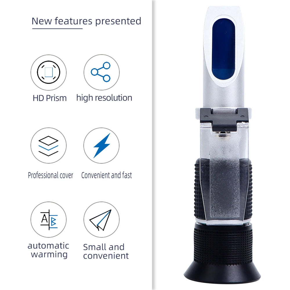 0-80% Brix Honey Refractometer Handheld Sugar Concentration Tester for Fruit Juice