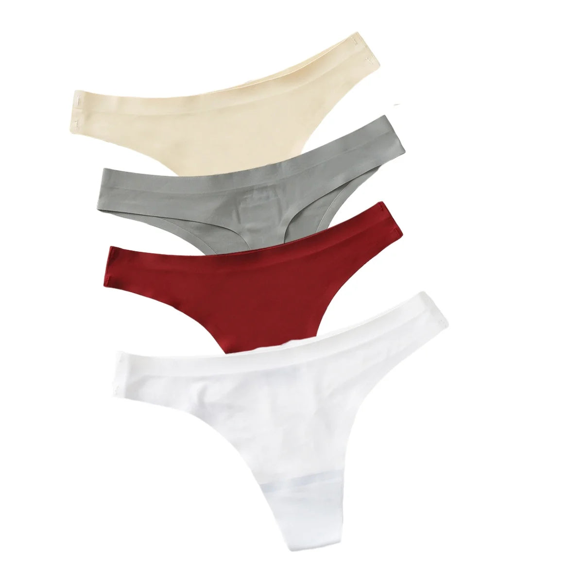 CowLost | product_id-4pcs-women-s-low-waist-seamless-ice-silk-thong-panties-set |17