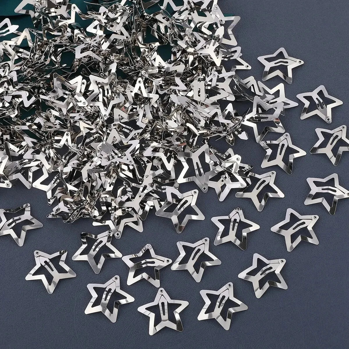 CowLost | 2-100pcs-star-hair-clips-for-girls-filigree-star |7