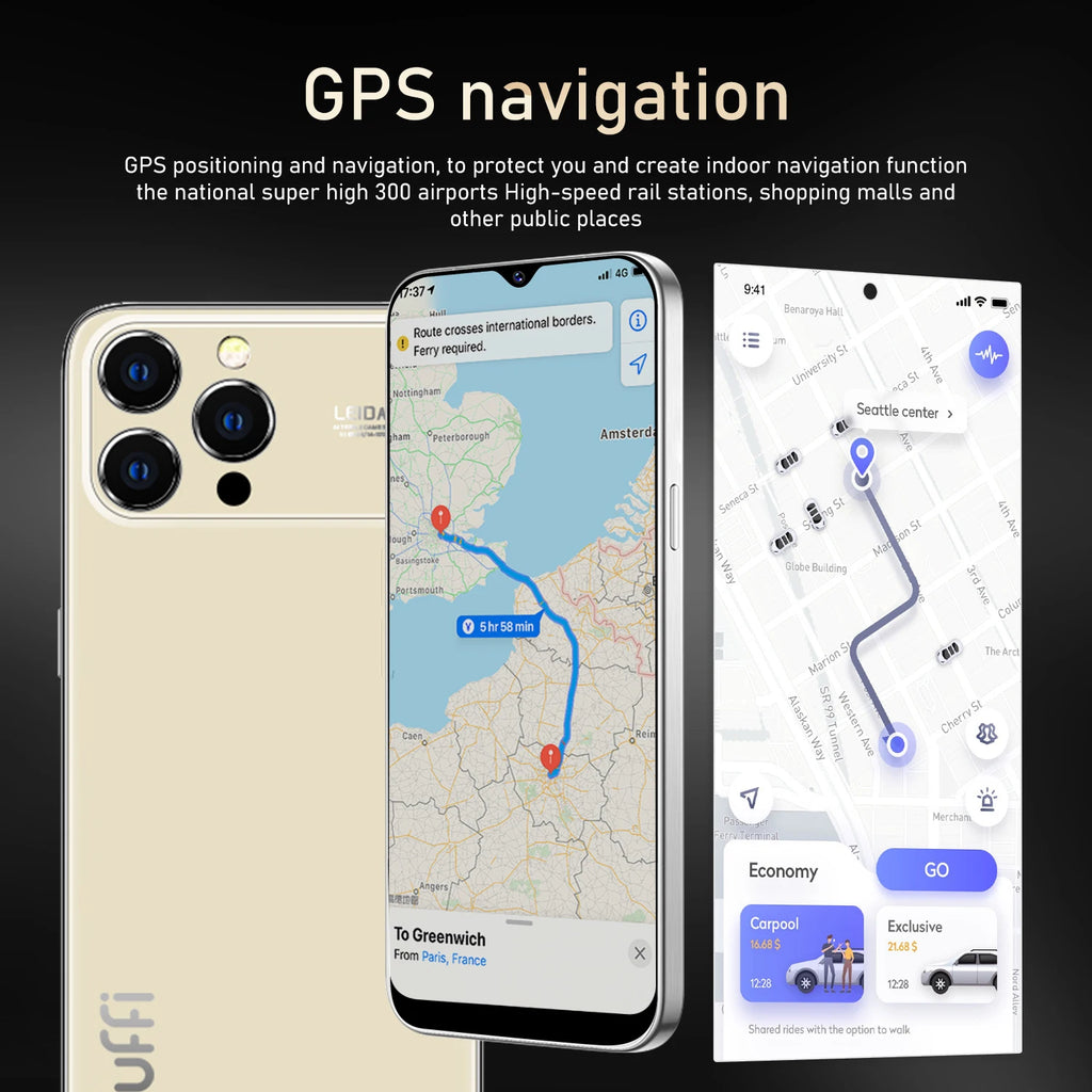 CowLost | fuffi-i17-pro-max-smartphone-android-12-4gb-ram-128gb-rom-6-3-inch-phone-2280x1080hd-24-48mp-4g-network-mobile-phone |13