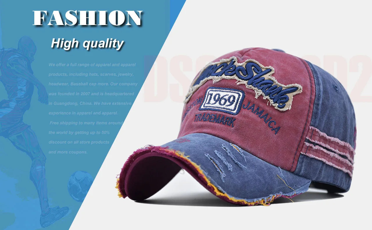 CowLost | washed-cotton-1969-embroidery-baseball-cap |7