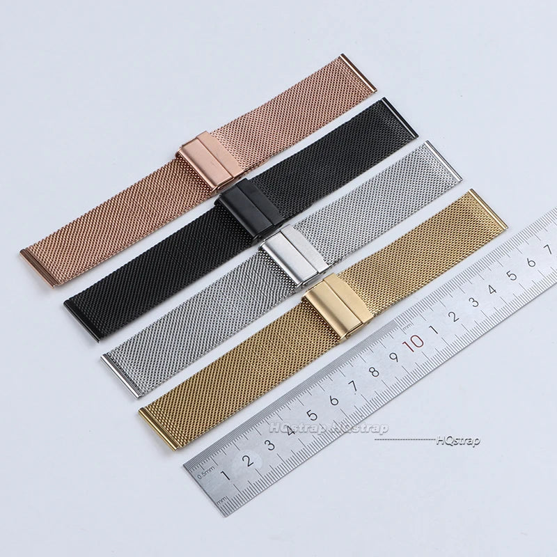 Milanese Mesh Stainless Steel Watchband 0.6mm 8-24mm Universal Strap for DW