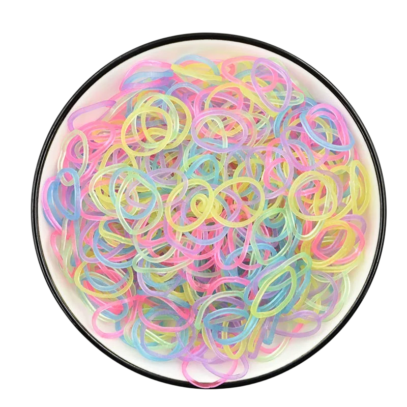 600pcs Transparent Luminous Rubber Loom Bands for DIY Bracelets Christmas Gift