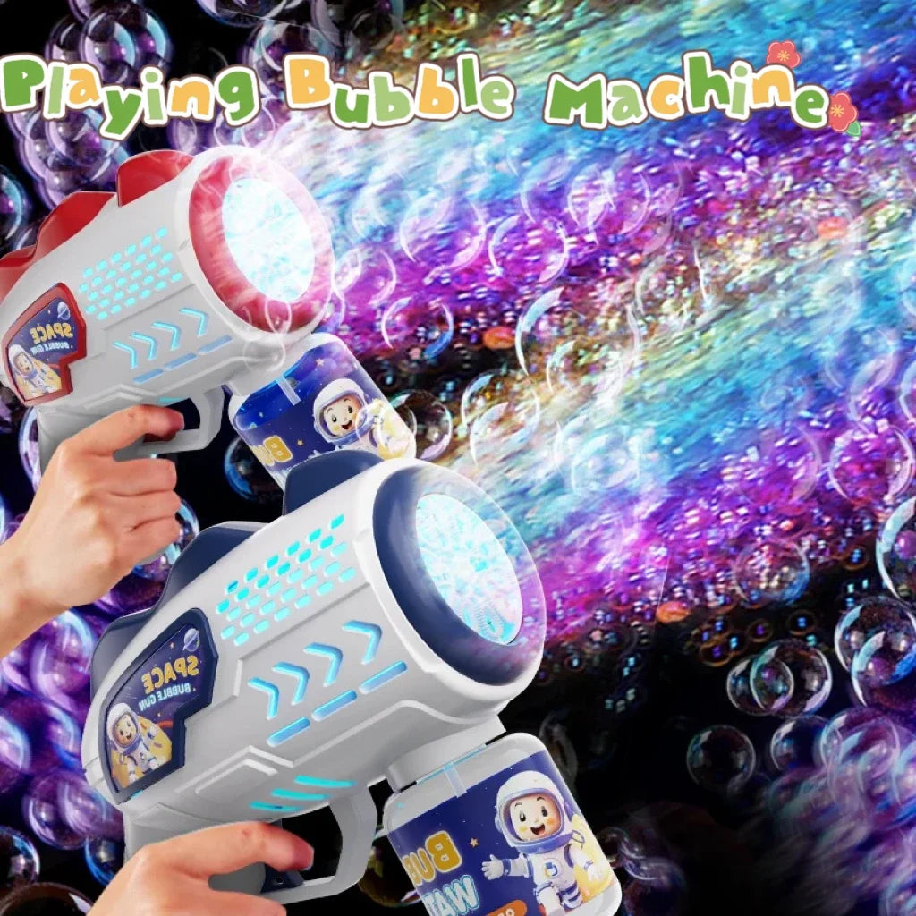 Space Astronauts Automatic Bubble Gun with Bubble Liquid Toy for Kids Gift