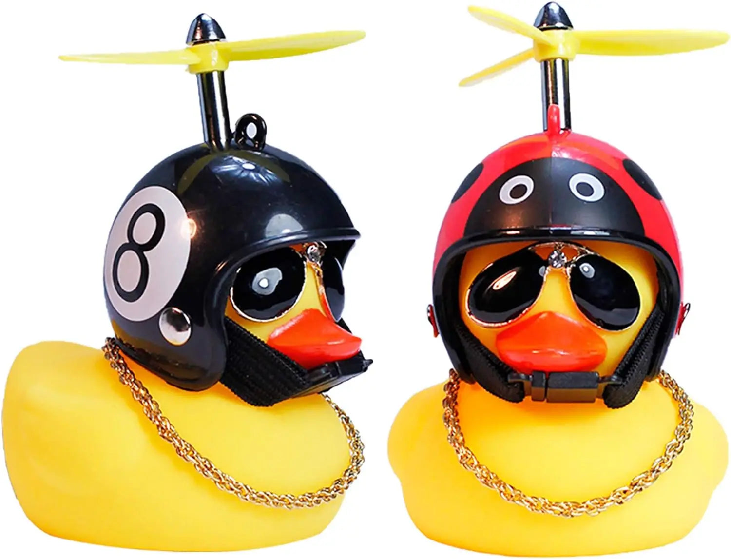 CowLost | product_id-2pc-yellow-car-duck-with-helmet-propeller-windbreaker-interior-decoration-without-light |14