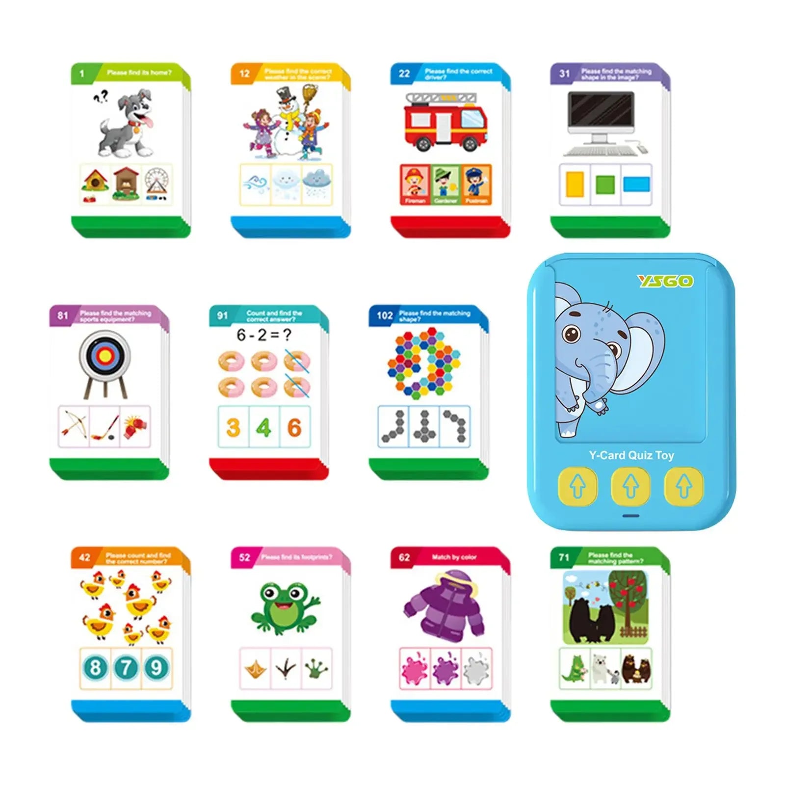 Talking Flash Cards Educational Toy for Kids Toddlers Ages 3-6 Easy Carry Classroom Learning