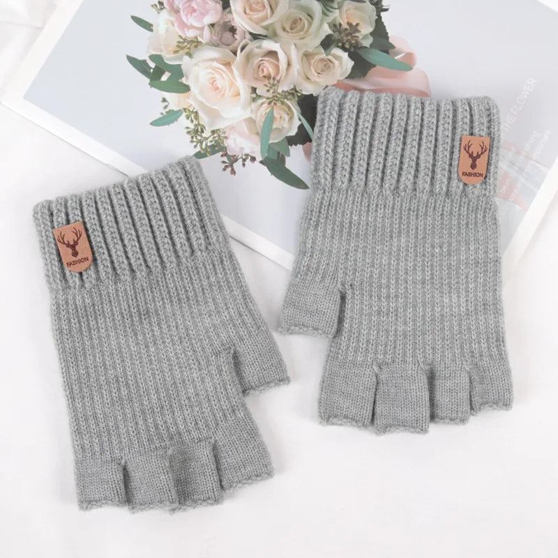 CowLost | activewear-pants-unisex-elastic-knitted-fingerless-winter-gloves |9