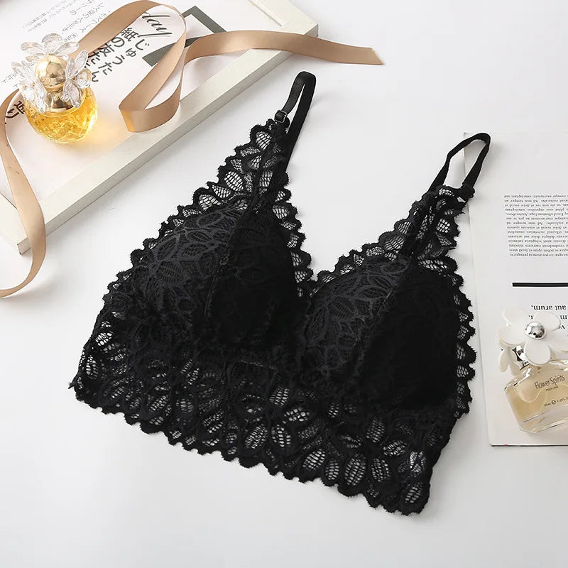 CowLost | product_id-wireless-lace-v-neck-push-up-bralette-for-women-comfortable-wireless-lift |5