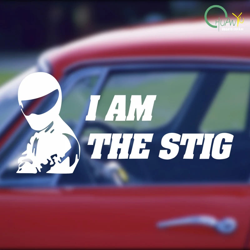CowLost | i-am-the-stig-creative-text-fun-pattern-racing-rider-sticker |6