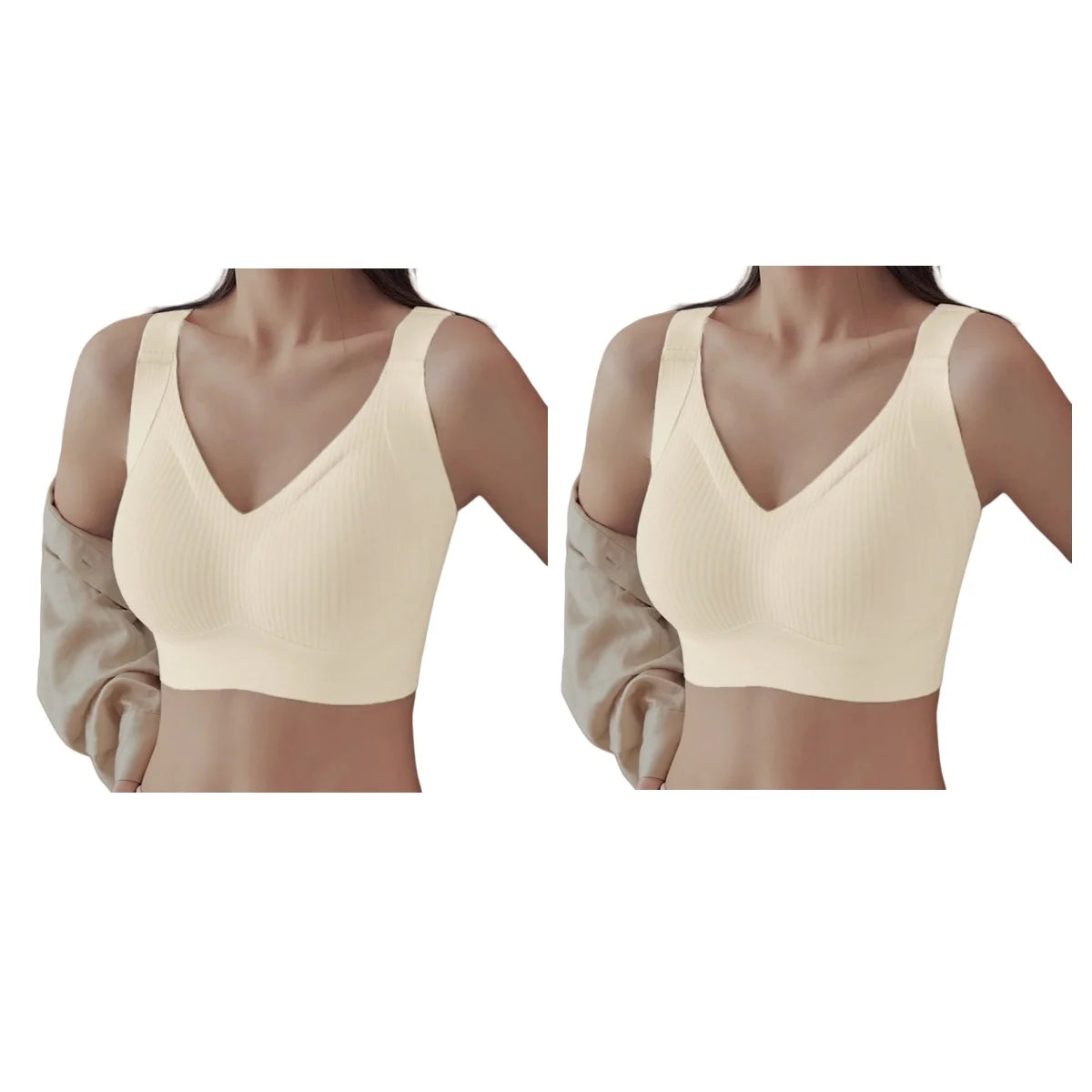 CowLost | product_id-2-pack-wireless-seamless-v-neck-push-up-bras-for-women-m-4xl |13