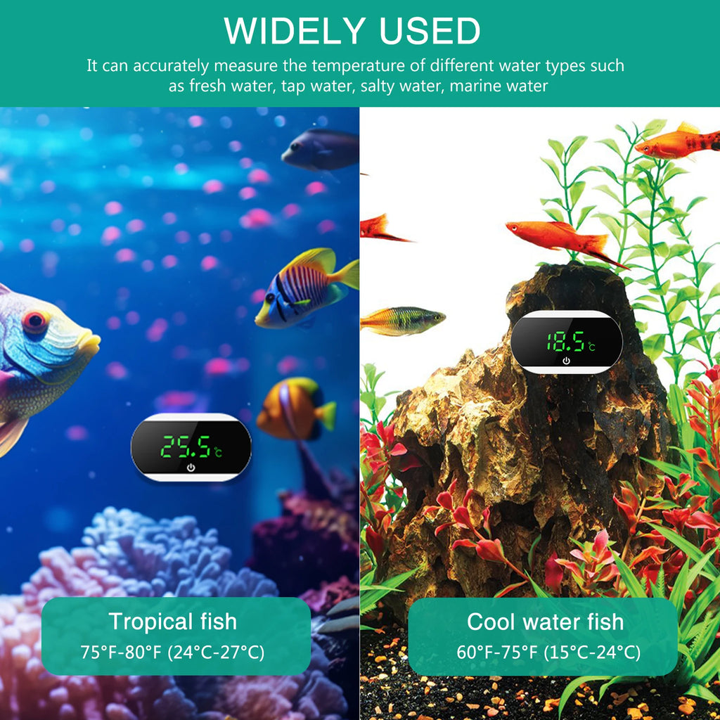 ORIA Digital Aquarium Thermometer External Fish Tank Temperature Meter ℃/℉ Switch