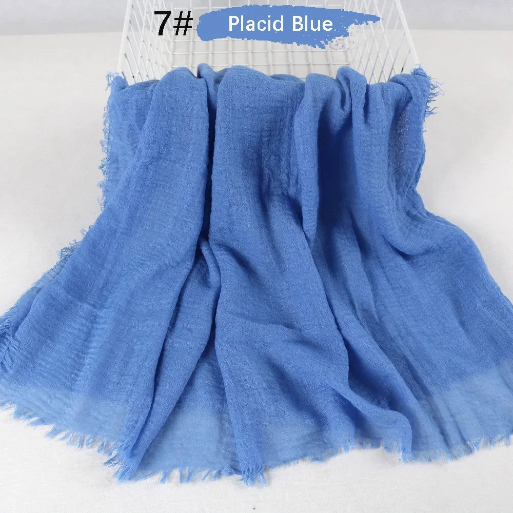 180X90CM Muslim Women Crinkle Hijab Soft Cotton Scarf