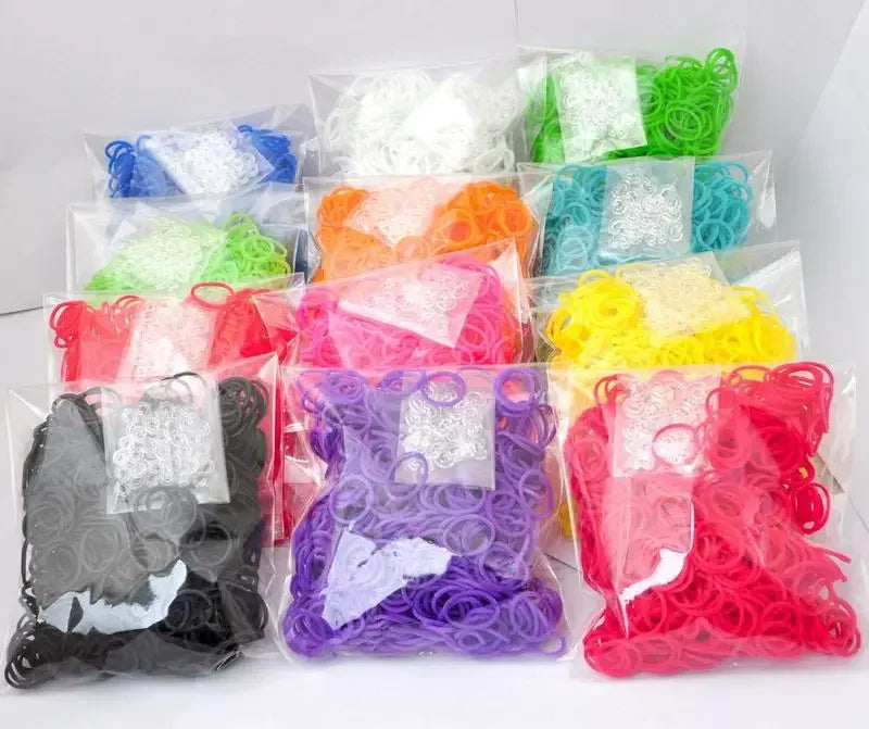 600pcs Loom Rubber Bands Refill Kit for Hair Ties and Bracelet Making DIY Craft Gift