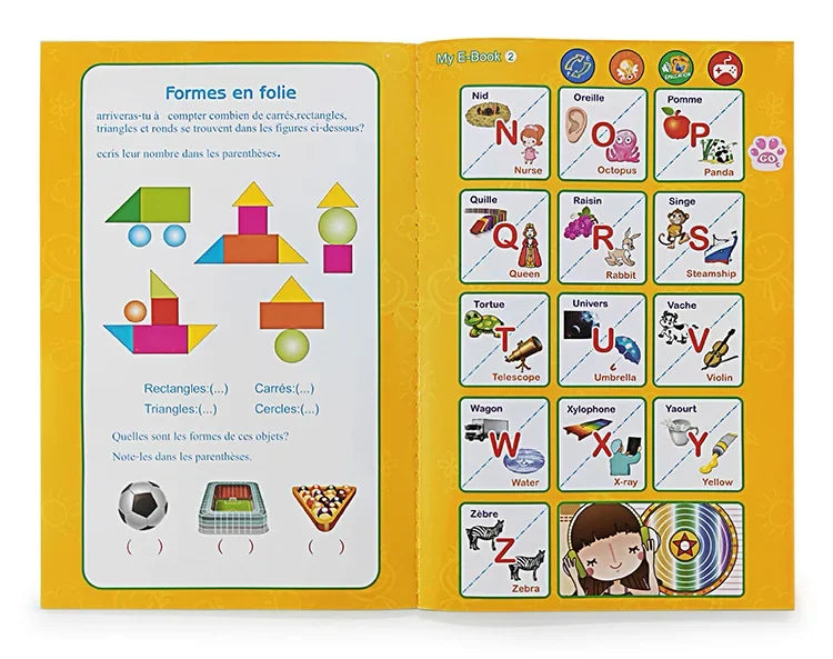 French-English Bilingual Children's Voice Reading Book Early Learning Toy