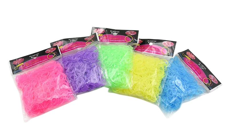 600pcs Transparent Luminous Rubber Loom Bands for DIY Bracelets Christmas Gift