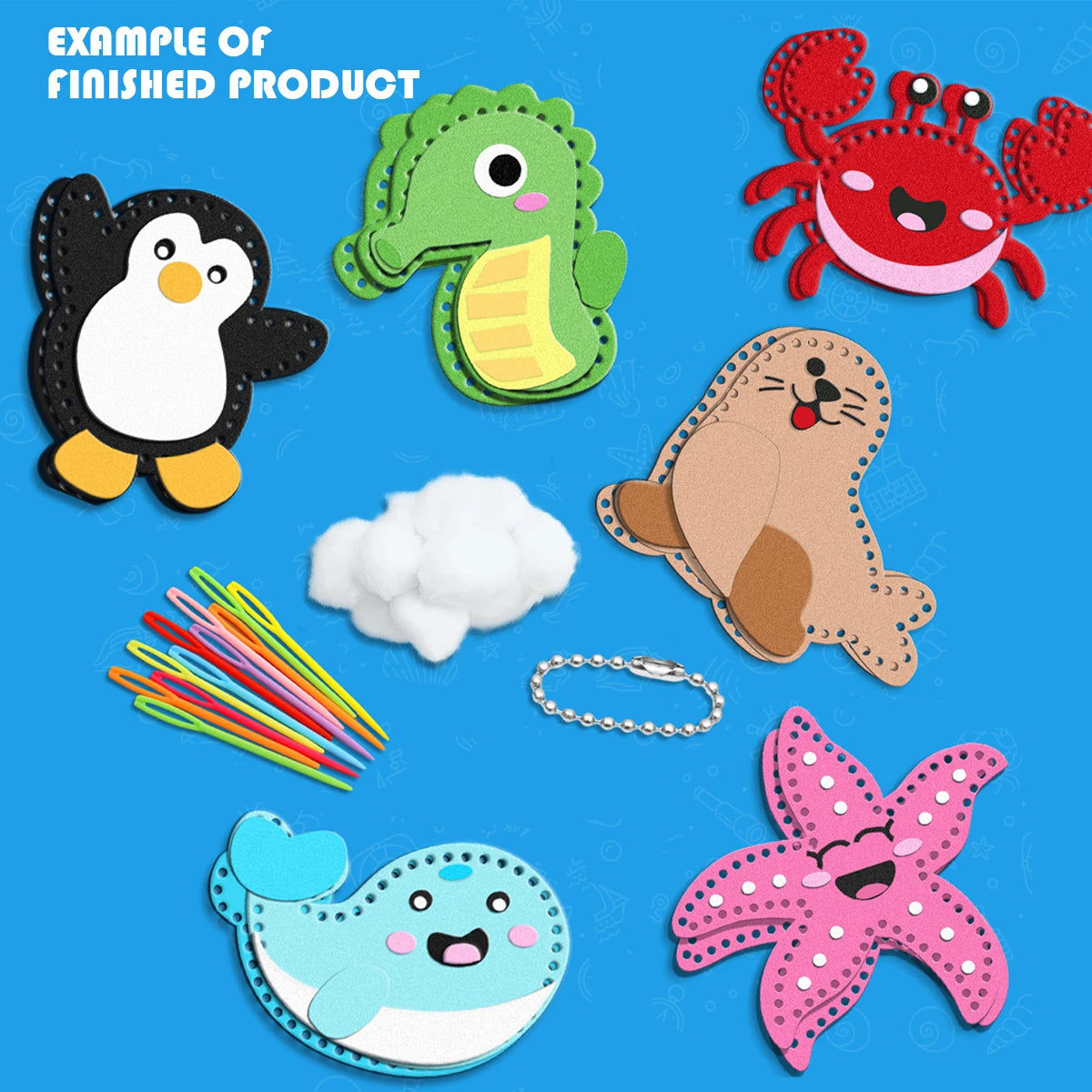 CowLost | product_id-fun-sewing-diy-pendant-set-with-cotton-lanyard-ocean-animal-toys-for-kids |5