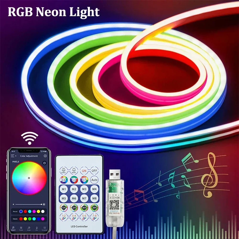 CowLost | light-ropes-strings-product_id-rgbic-neon-led-strip-light-5v-usb-bluetooth-music-sync-waterproof-tape-for-gaming-room-party-decoration |1