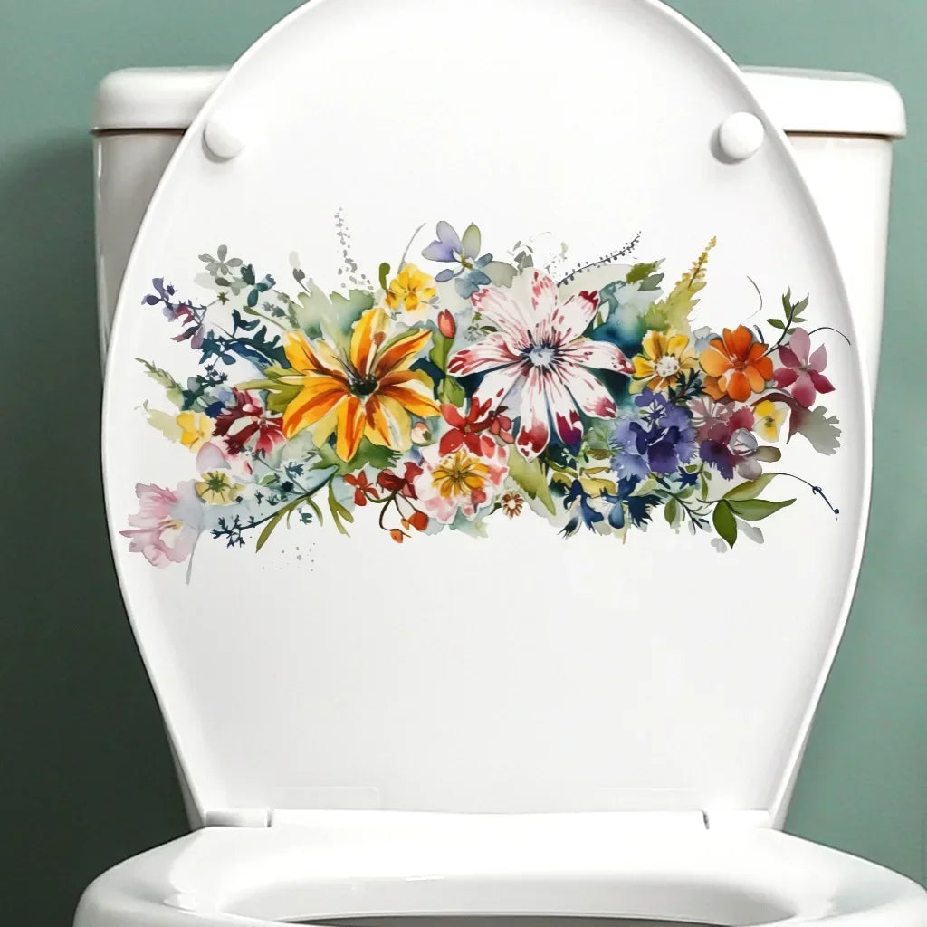 CowLost | toilet-stickers-flower-stickers-bathroom-self-adhesive-painting |4