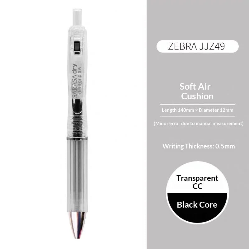 CowLost | product_id-zebra-jjz49-quick-dry-gel-pen-0-4-0-5mm-retractable-cushion-grip-transparent-design-for-exams-writing |34