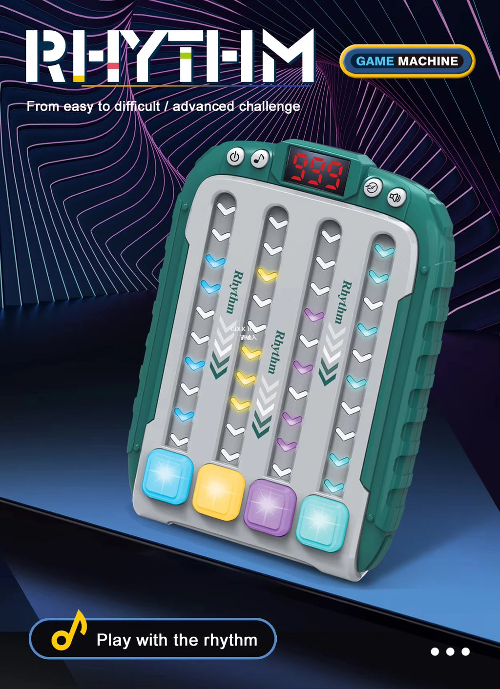 Music Rhythm Challenge Game Toy for Kids and Adults Decompress Light Press Puzzle