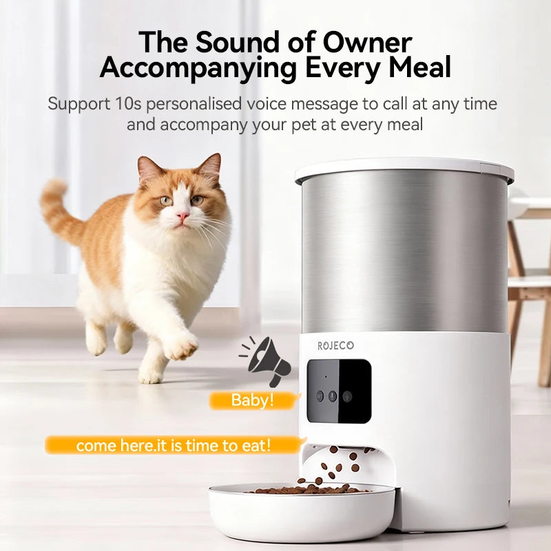 CowLost | cat-food-rojeco-4-5l-stainless-steel-smart-cat-feeder-with-wifi-app-and-voice-control |2