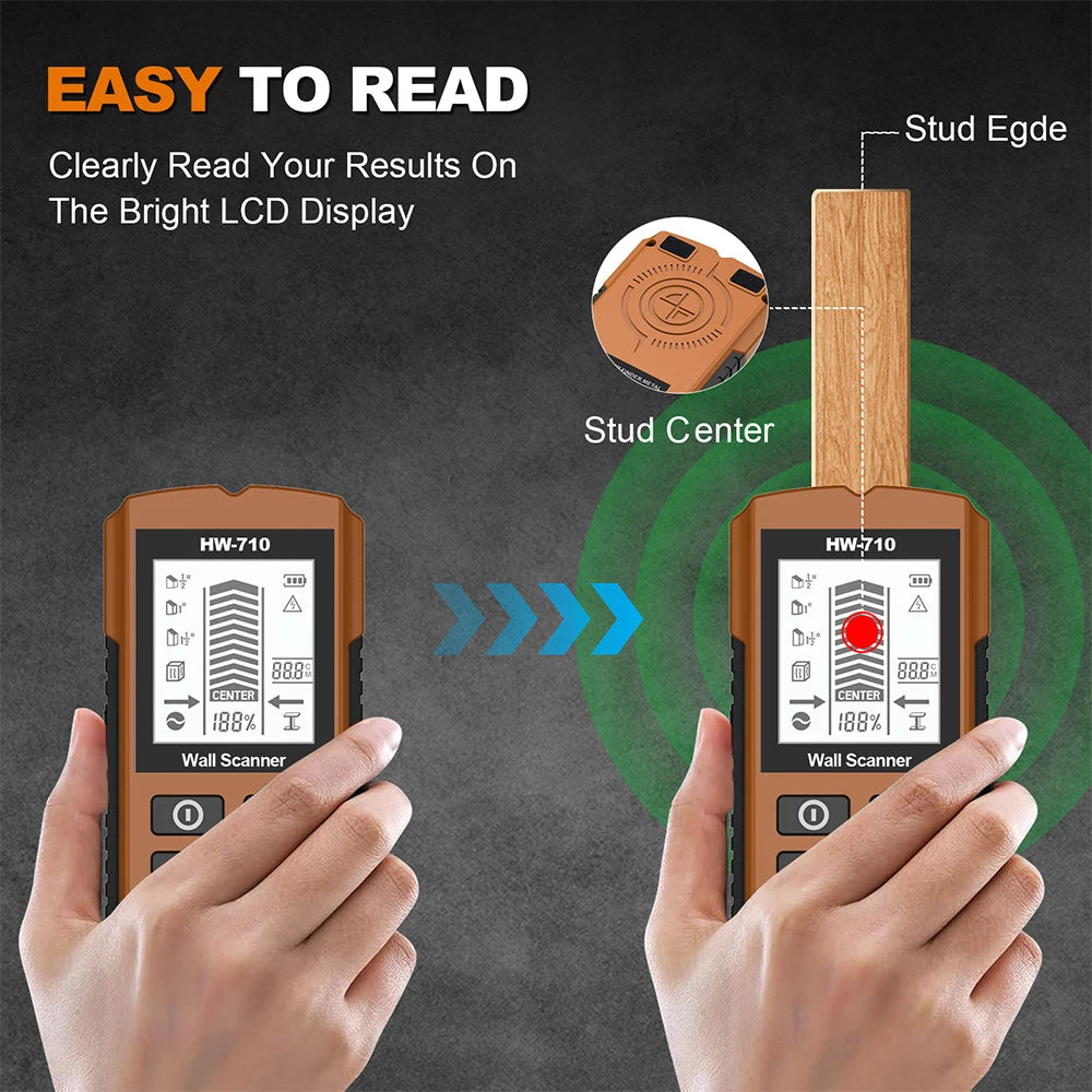 Multifunctional Handheld Wall Stud Finder Metal Detector with LCD for Home Use