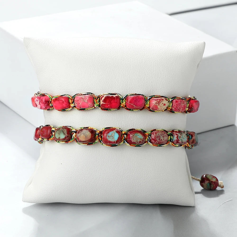 CowLost | badge-pass-holders-handmade-bohemian-imperial-stone-beaded-bracelet |2
