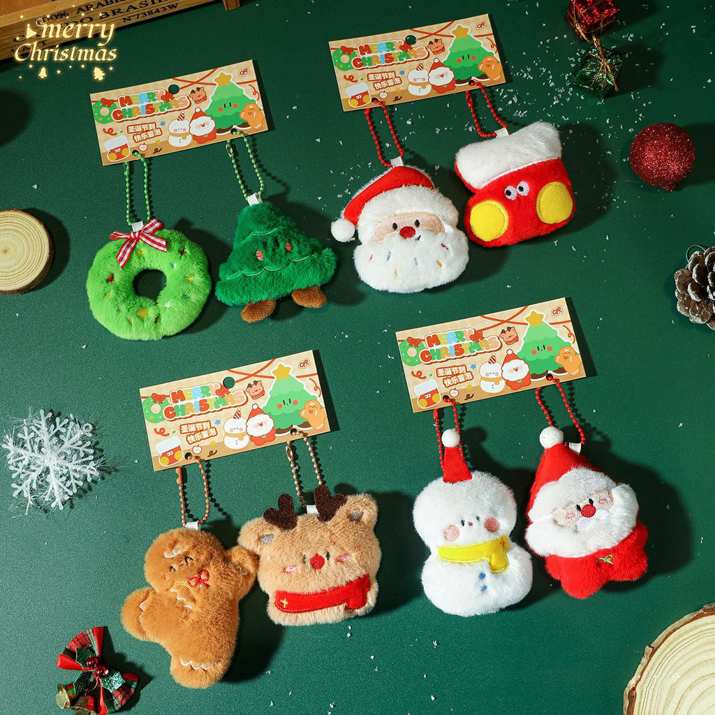 Cute Plush Santa Claus Christmas Tree Pendant Keychain Ornament Toy